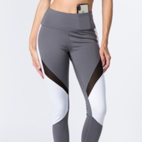 Active High Rise Colorblock Mesh with Pocket C/H - Picture 4 of 5